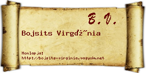 Bojsits Virgínia névjegykártya